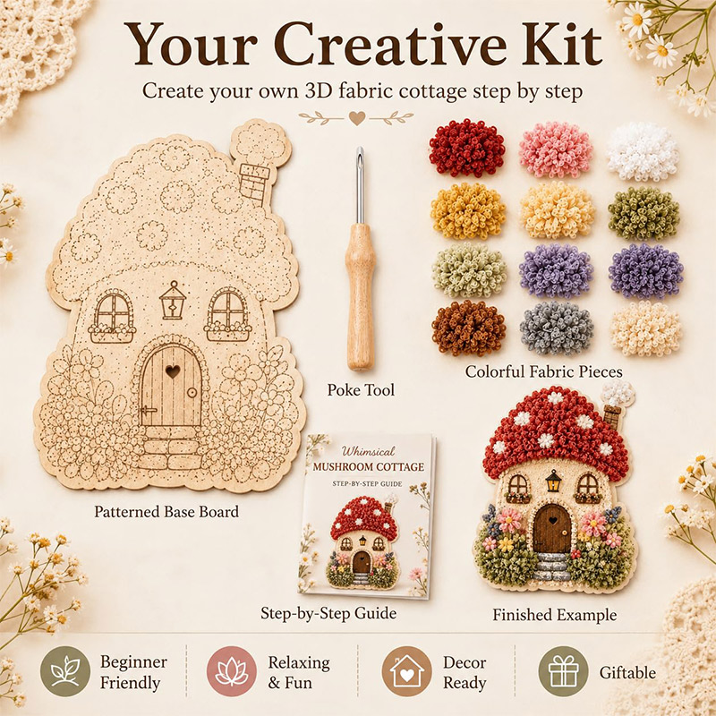 3D Mushroom House Poke Art DIY - Home Improvements 评论和价格
