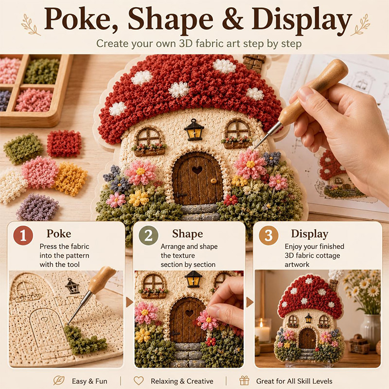 3D Mushroom House Poke Art DIY - Home Improvements 评论和价格