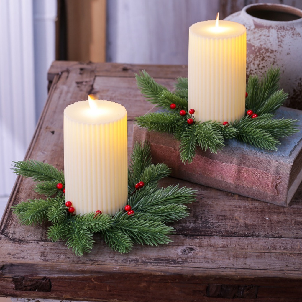 Red Berry Candle Wreath Natura - Home Improvement Shop 评论和价格
