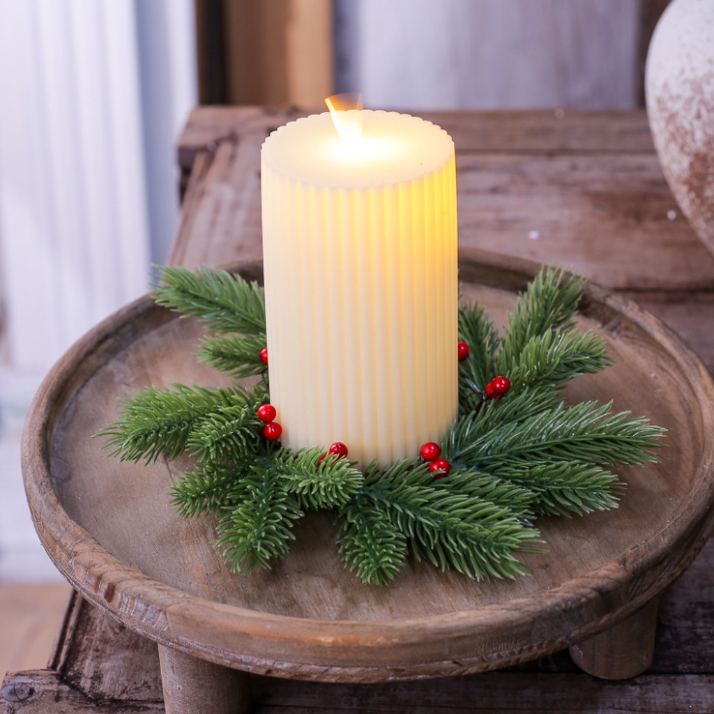 Red Berry Candle Wreath Natura - Home Improvement Shop 评论和价格